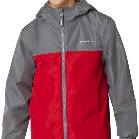 Eddie Bauer Youth Lone Peak 3 in 1 Jacket with Fleece Liner Red and Grey L 14/16 - Picture 2 of 15